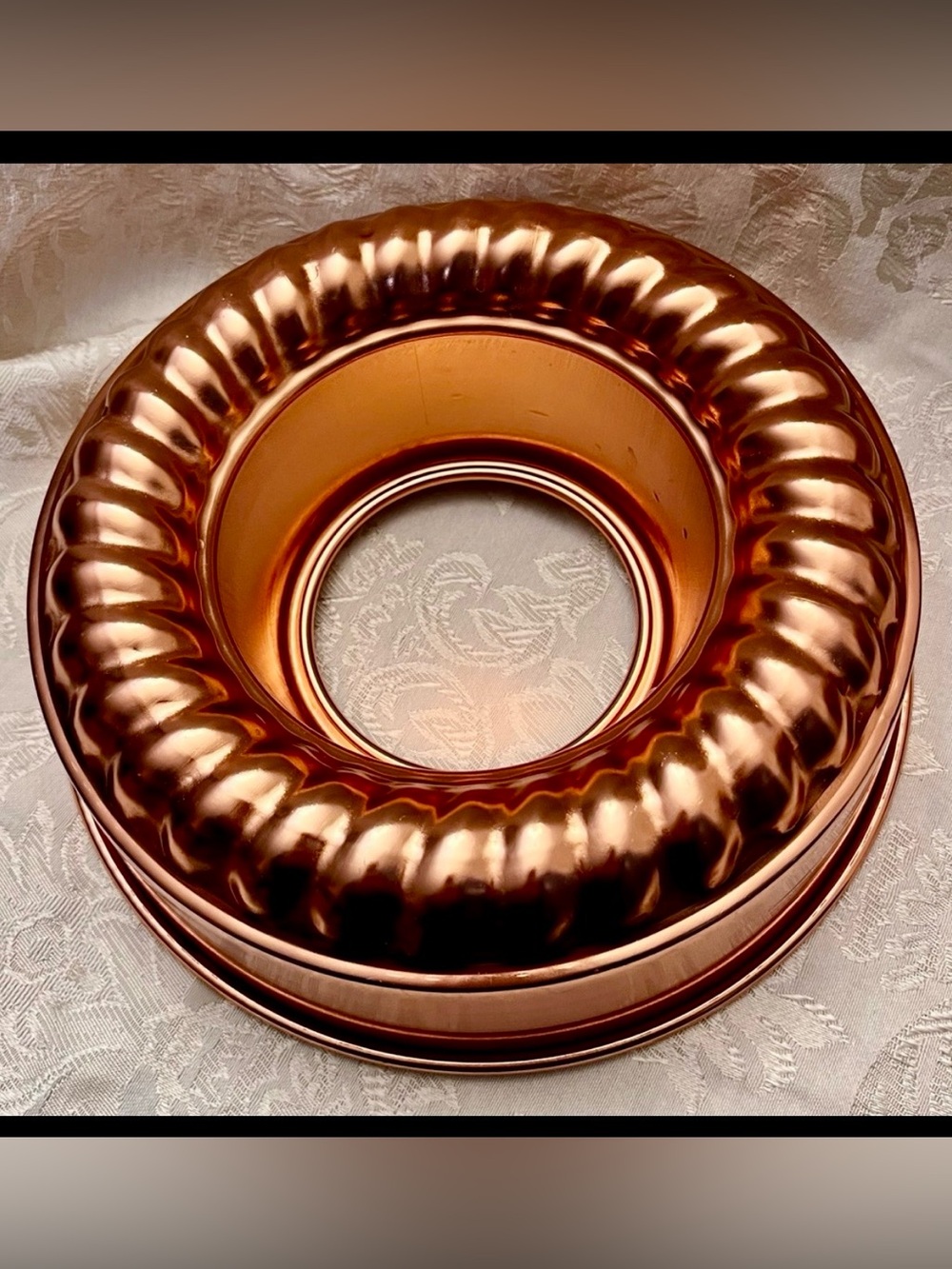 Mirro Copper Tone 6 Cup 1.5 Qt Jello Mold Bundt Cake Pan Wall Decor VTG MCM Rare